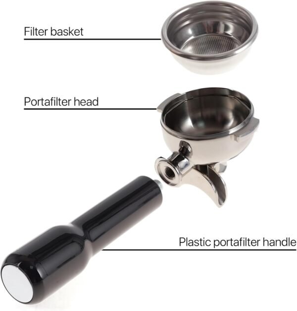 58mm E61 Portafilter / Group Handle - Suit La Marzocco / E61 - Black/Silver - Image 6